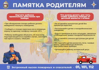 Памятка по пожарной безопасности