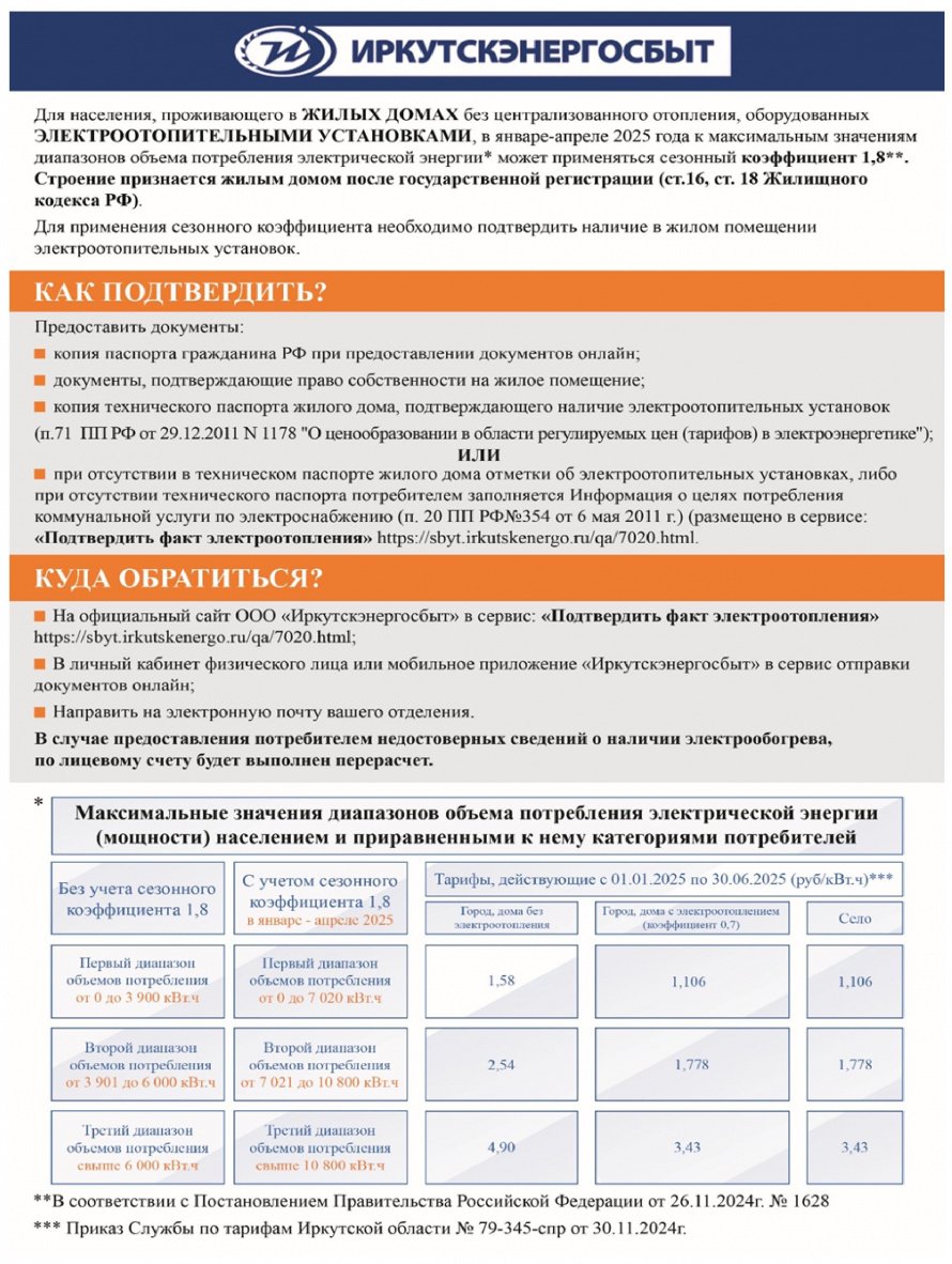 Энергосбыт уведомляет