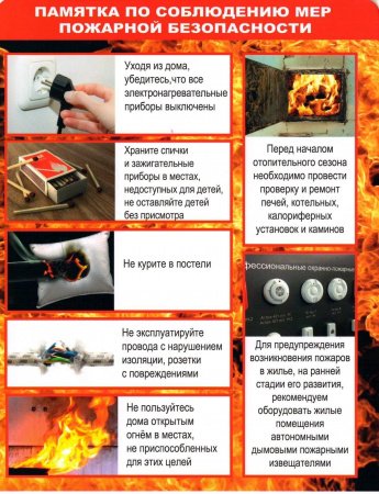 Памятка по пожарной безопасности
