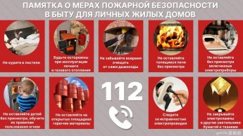 Памятка о мерах пожарной безопасности в быту для личных жилых домов